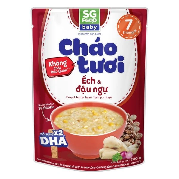 Cháo tươi SG Food Baby vị ếch và đậu ngự