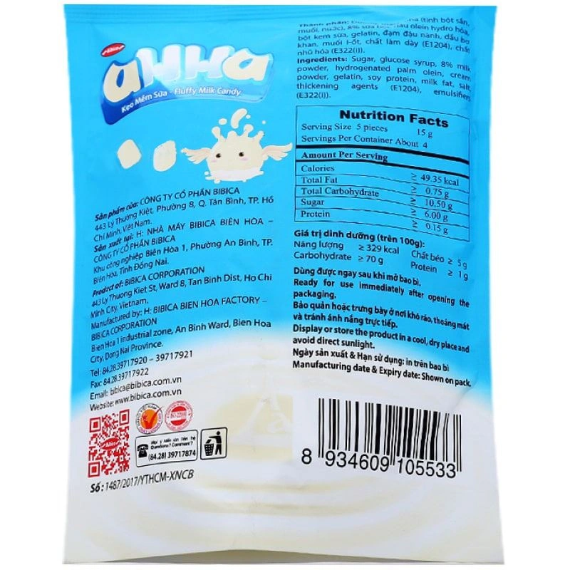 Kẹo mềm Ahha vị sữa gói 60g 3