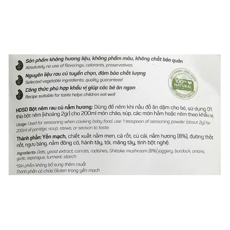 Bột nêm Jan's Kodomo rau củ gói 45g 9