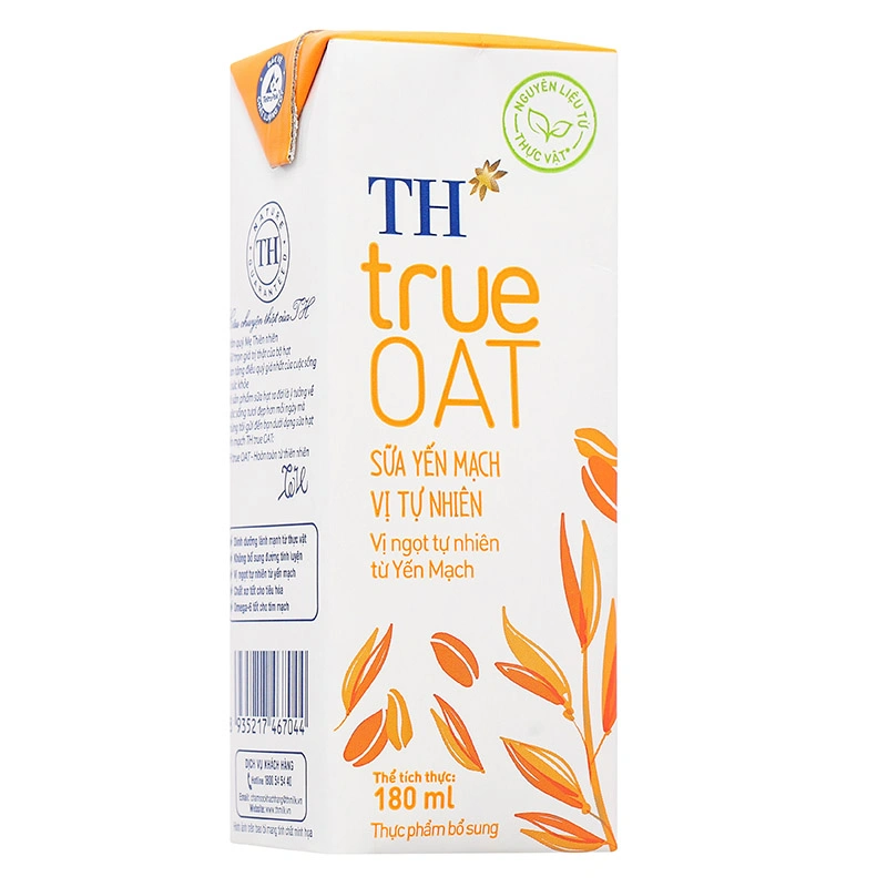 Lốc 4 hộp sữa yến mạch TH true Oat 180 ml (từ 2 tuổi) 18