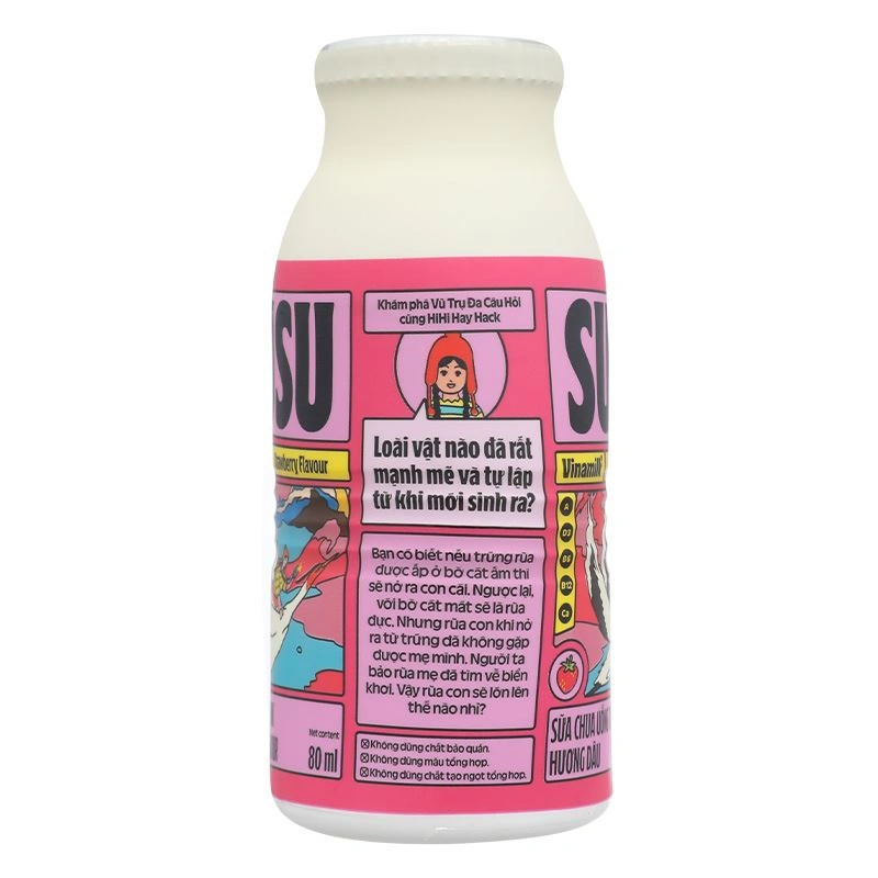 Lốc 6 chai sữa chua uống tiệt trùng Vinamilk SuSu vị dâu 80 ml (từ 1 tuổi) - Giao bao bì ngẫu nhiên 7