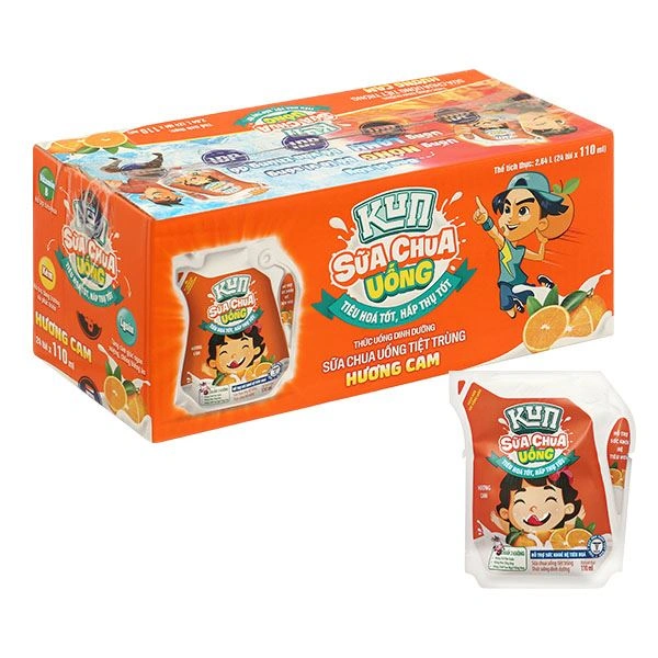 Thùng 24 túi sữa chua uống tiệt trùng LiF Kun