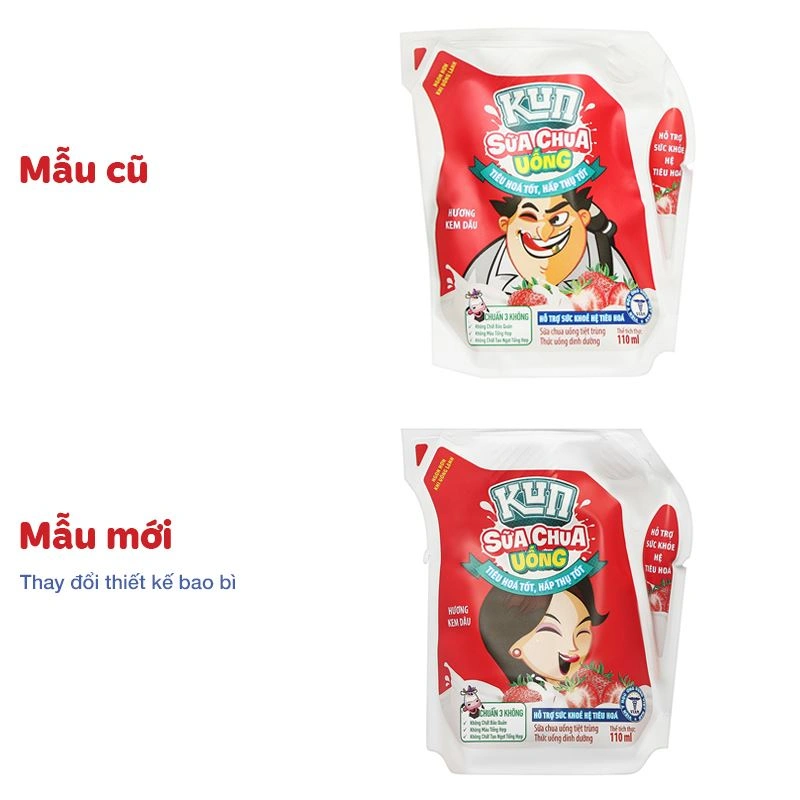 Sữa chua uống tiệt trùng LiF Kun vị kem dâu 110 ml (từ 2 tuổi) 2