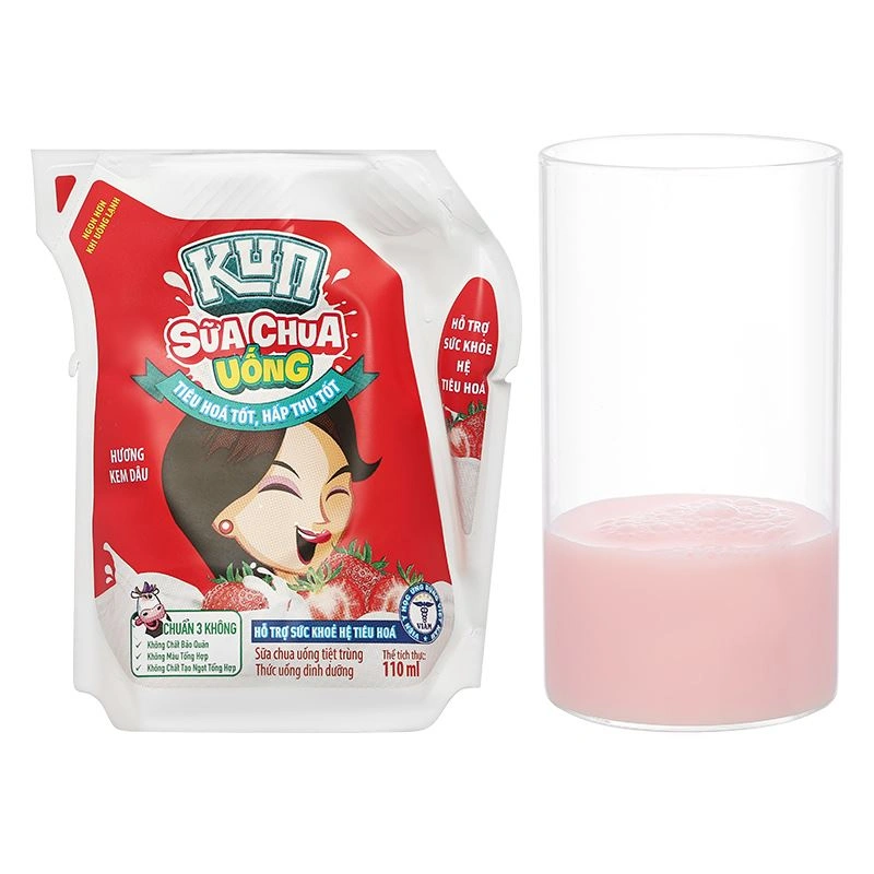 Sữa chua uống tiệt trùng LiF Kun vị kem dâu 110 ml (từ 2 tuổi) 5