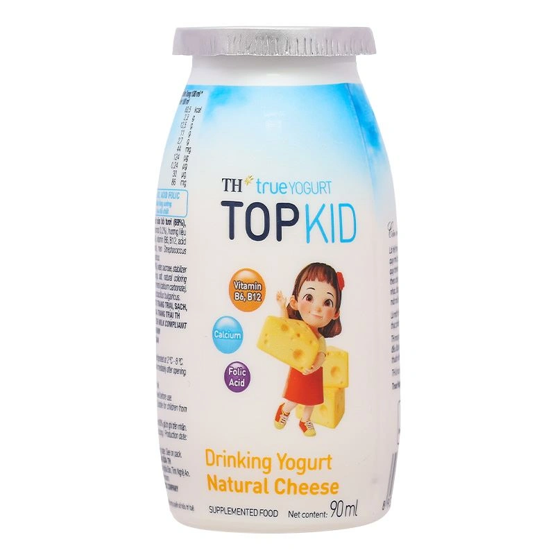Lốc 4 chai sữa chua uống phomat tự nhiên TH true YOGURT TOPKID 90 ml (từ 2 tuổi) - Giao bao bì ngẫu nhiên 6