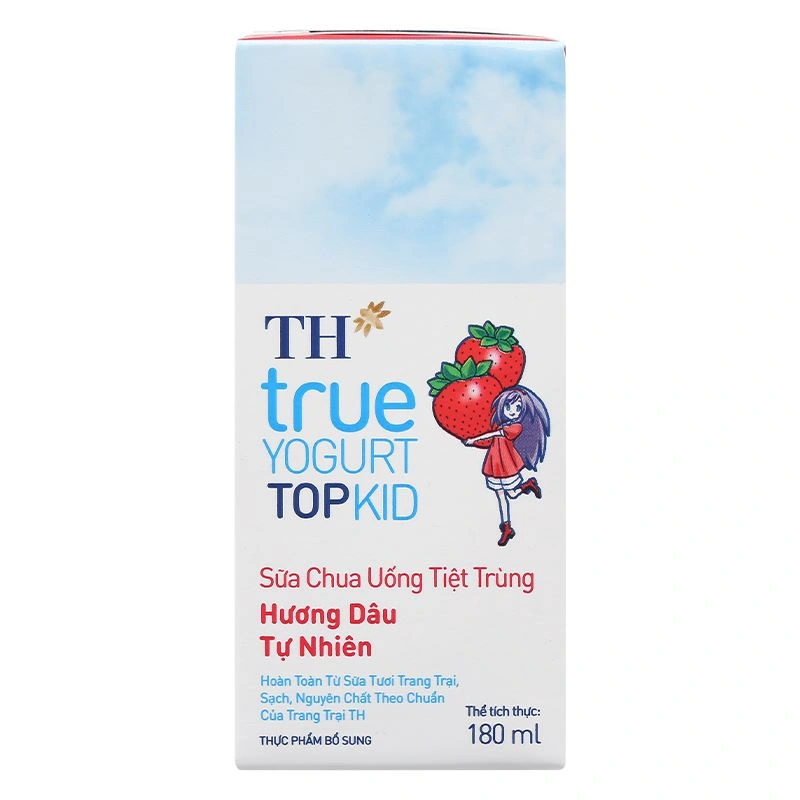 Lốc 4 hộp sữa chua uống tiệt trùng TH true YOGURT TOPKID vị dâu 180 ml (từ 2 tuổi) - Giao bao bì ngẫu nhiên 6