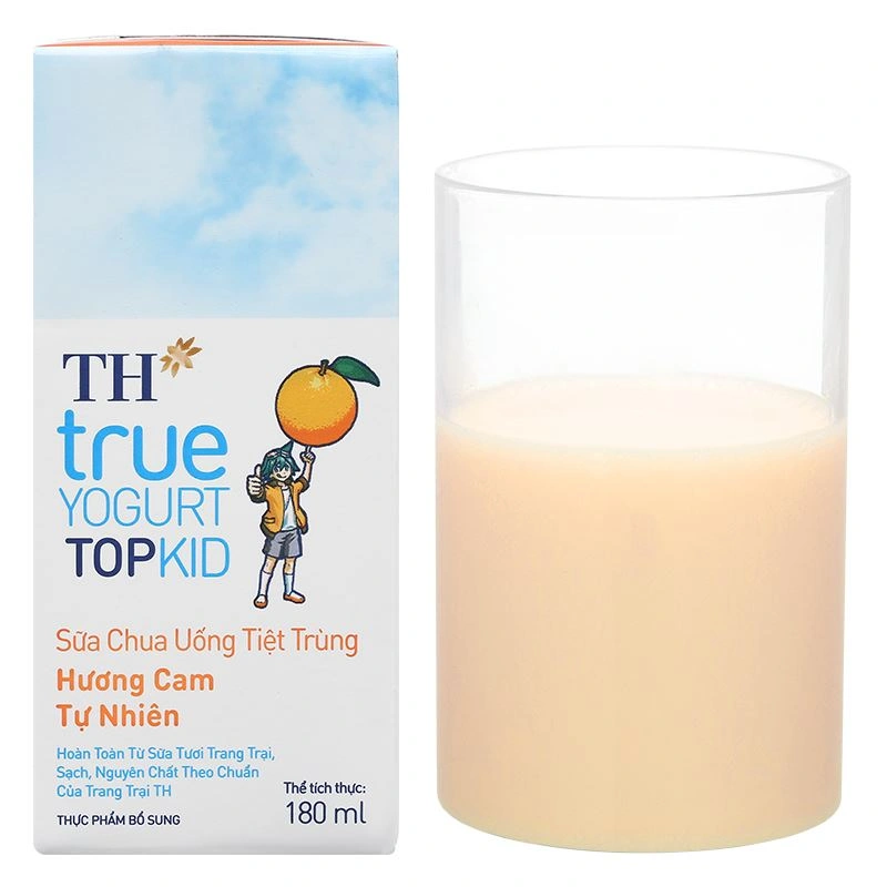 Lốc 4 hộp sữa chua uống tiệt trùng TH true YOGURT TOPKID vị cam 180 ml (từ 2 tuổi) - Giao bao bì ngẫu nhiên 10