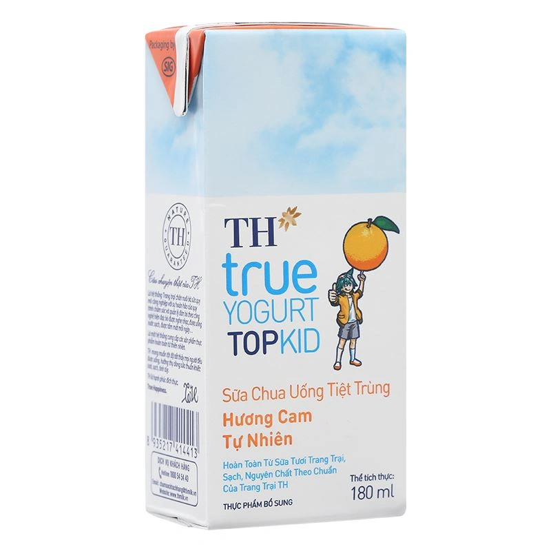 Lốc 4 hộp sữa chua uống tiệt trùng TH true YOGURT TOPKID vị cam 180 ml (từ 2 tuổi) - Giao bao bì ngẫu nhiên 5
