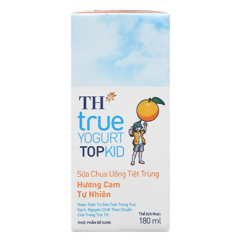 Lốc 4 hộp sữa chua uống tiệt trùng TH true YOGURT TOPKID vị cam 180 ml (từ 2 tuổi) - Giao bao bì ngẫu nhiên 19