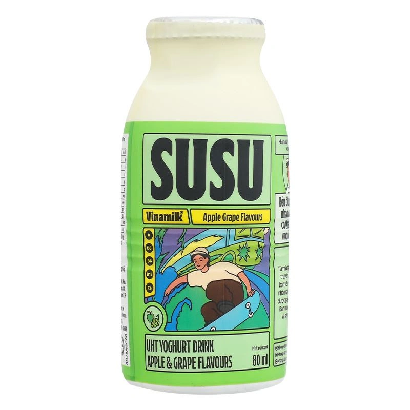 Thùng 48 chai sữa chua uống tiệt trùng Vinamilk SuSu vị táo, nho 80 ml (từ 1 tuổi) 16