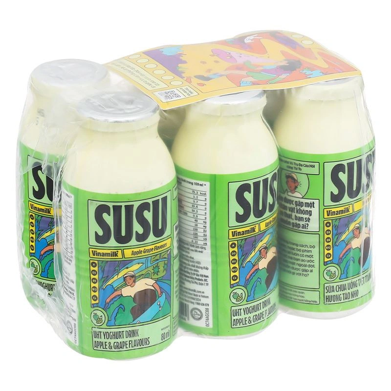 Thùng 48 chai sữa chua uống tiệt trùng Vinamilk SuSu vị táo, nho 80 ml (từ 1 tuổi) 4