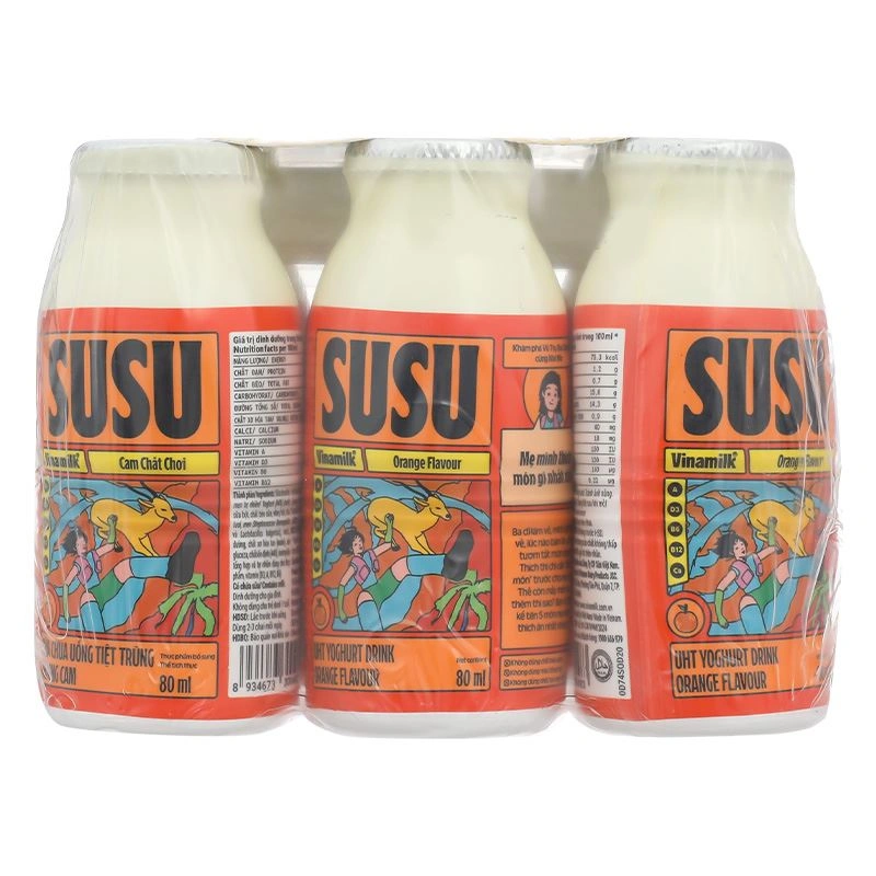 Thùng 48 chai sữa chua uống tiệt trùng Vinamilk SuSu vị cam 80 ml (từ 1 tuổi) - Giao bao bì ngẫu nhiên 7