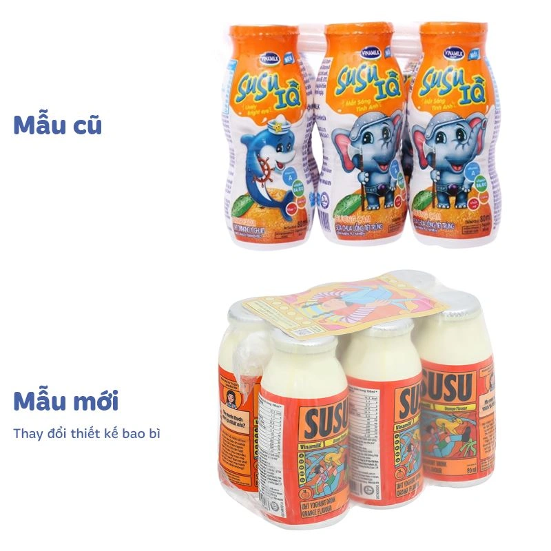Thùng 48 chai sữa chua uống tiệt trùng Vinamilk SuSu vị cam 80 ml (từ 1 tuổi) - Giao bao bì ngẫu nhiên 15