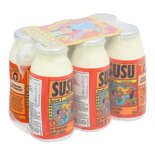 Lốc 6 chai sữa chua uống tiệt trùng Vinamilk SuSu - Giao bao bì ngẫu nhiên