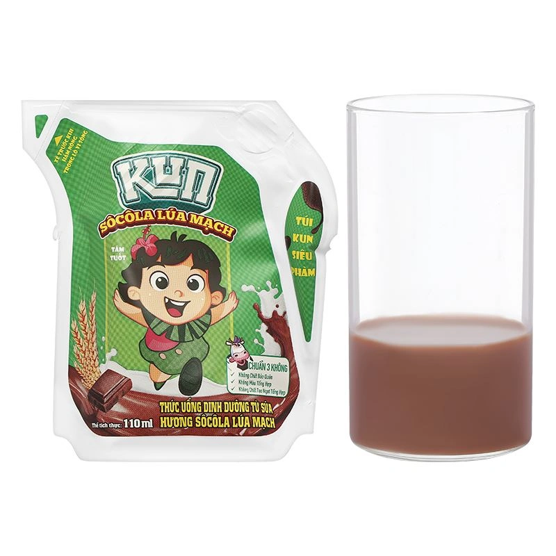 Thùng 24 túi thức uống lúa mạch socola LiF Kun 110 ml (từ 3 tuổi) 14