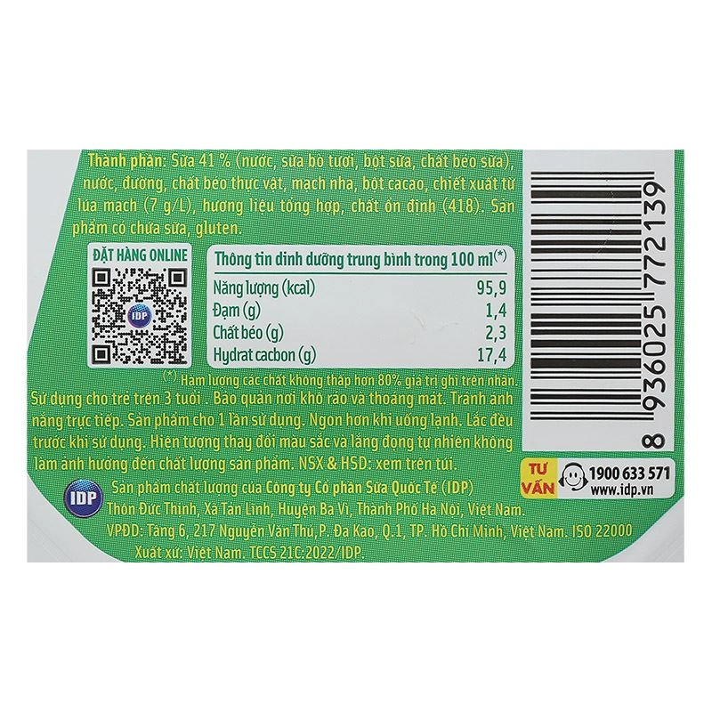 Thùng 24 túi thức uống lúa mạch socola LiF Kun 110 ml (từ 3 tuổi) 15