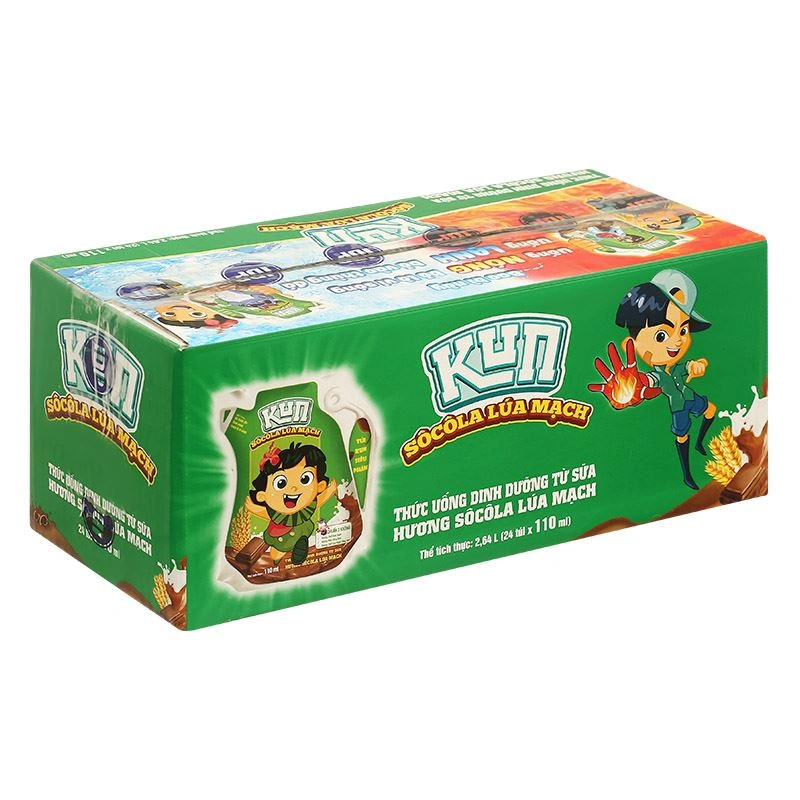 Thùng 24 túi thức uống lúa mạch socola LiF Kun 110 ml (từ 3 tuổi) 4