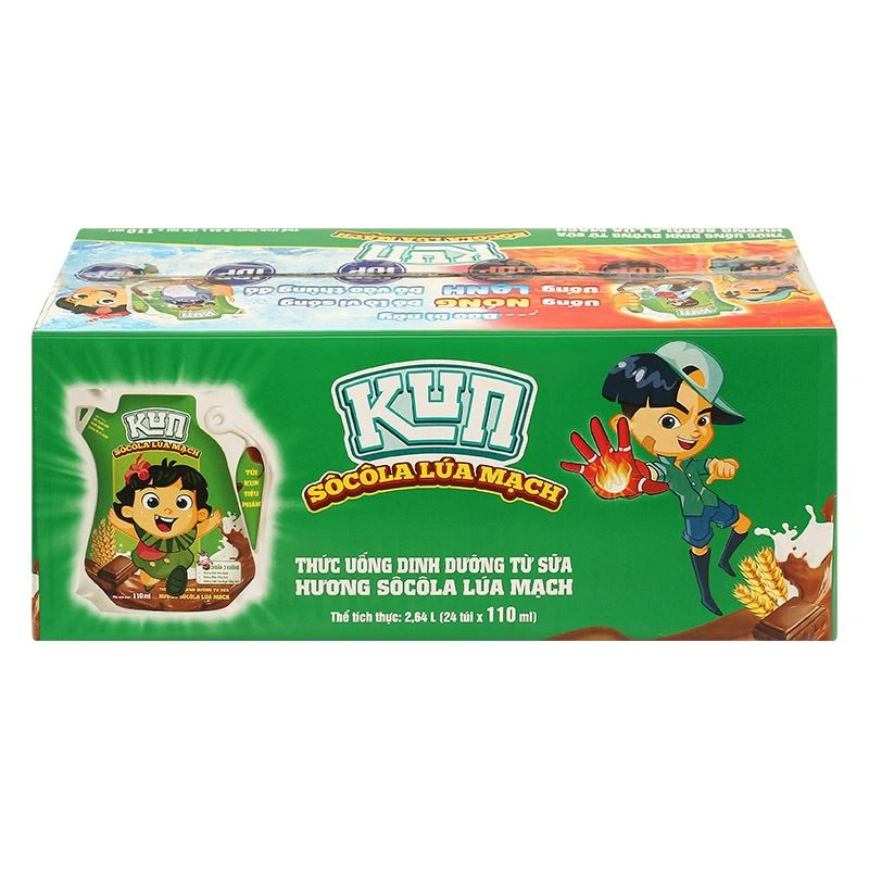 Thùng 24 túi thức uống lúa mạch socola LiF Kun 110 ml (từ 3 tuổi) 5