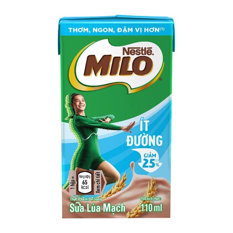 Lốc 4 hộp thức uống lúa mạch Nestlé Milo ít đường 110 ml (từ 2 tuổi) 13