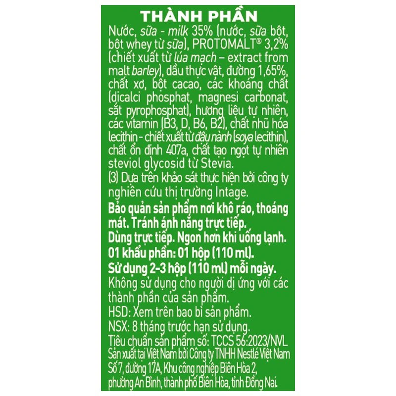 Lốc 4 hộp thức uống lúa mạch Nestlé Milo ít đường 110 ml (từ 2 tuổi) 14
