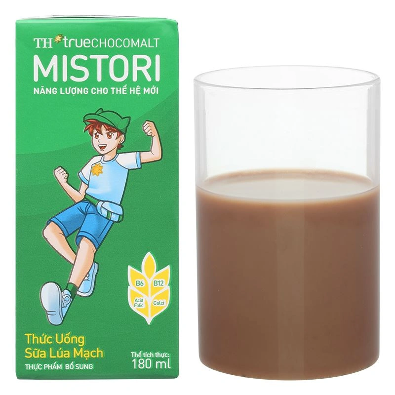 Lốc 4 hộp thức uống lúa mạch TH true Chocomalt Mistori 180 ml (từ 2 tuổi) - Giao bao bì ngẫu nhiên 10