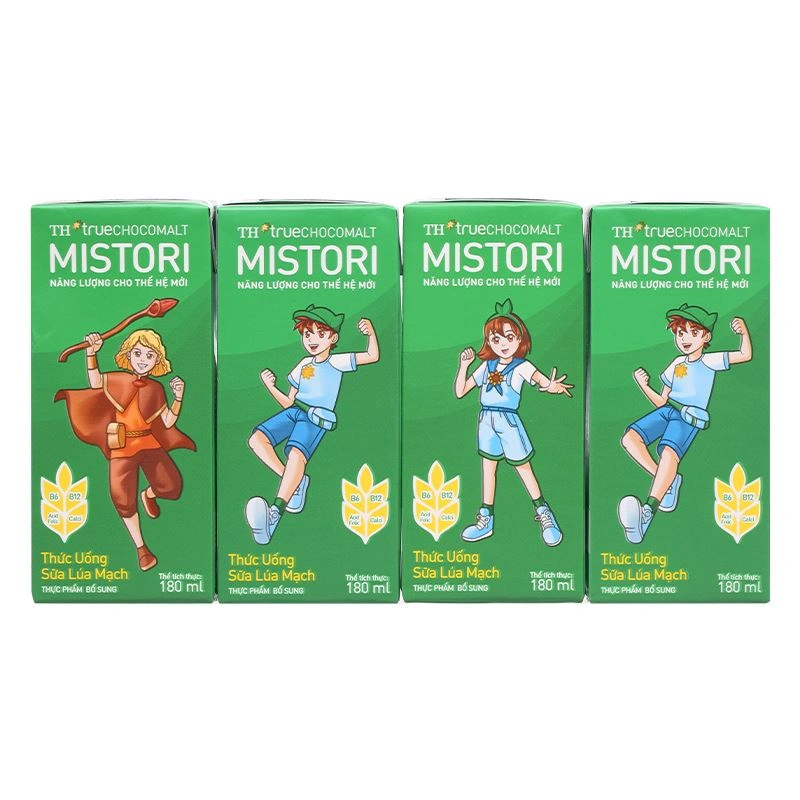 Lốc 4 hộp thức uống lúa mạch TH true Chocomalt Mistori 180 ml (từ 2 tuổi) - Giao bao bì ngẫu nhiên 3