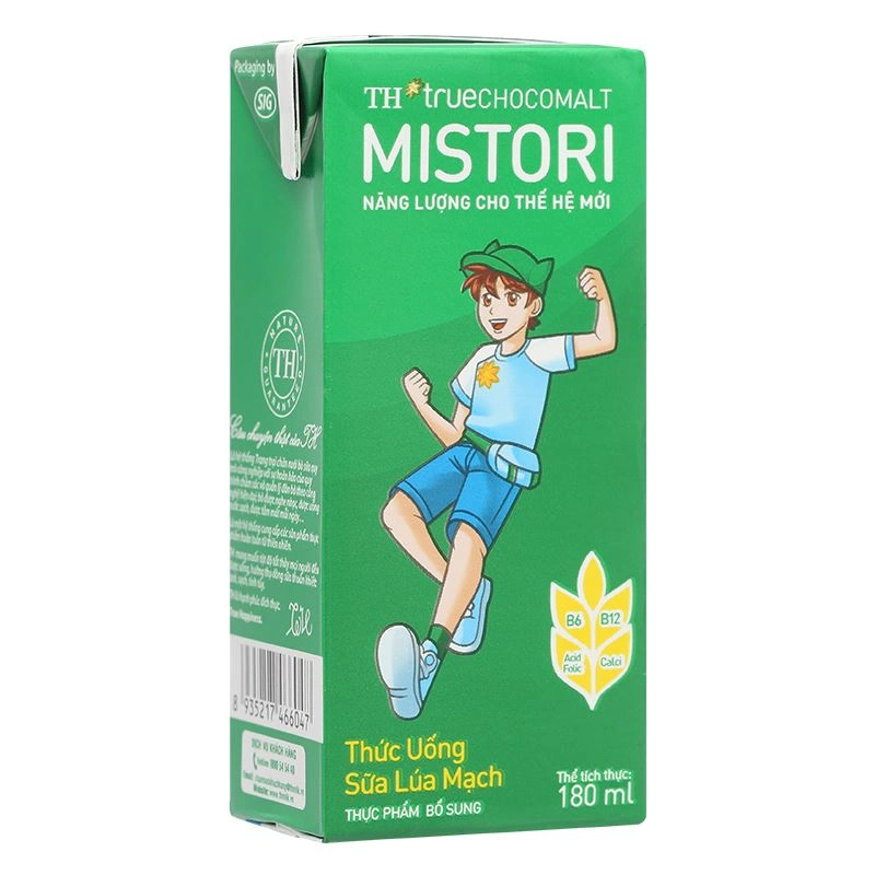 Lốc 4 hộp thức uống lúa mạch TH true Chocomalt Mistori 180 ml (từ 2 tuổi) - Giao bao bì ngẫu nhiên 5