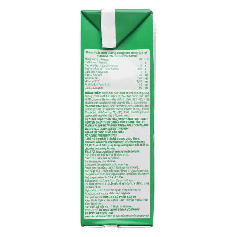 Thùng 48 hộp thức uống lúa mạch TH true Chocomalt Mistori 180 ml (từ 2 tuổi) - Giao bao bì ngẫu nhiên 5