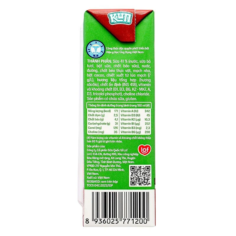 Thùng 48 hộp thức uống lúa mạch socola LiF Kun 180 ml (từ 2 tuổi) - Giao bao bì ngẫu nhiên 29