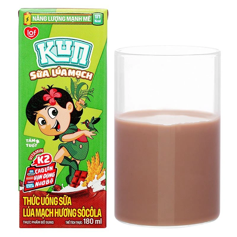 Thùng 48 hộp thức uống lúa mạch socola LiF Kun 180 ml (từ 2 tuổi) - Giao bao bì ngẫu nhiên 30