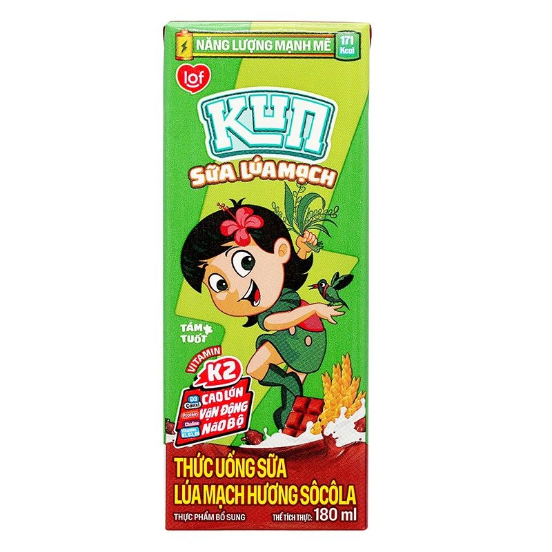 Thùng 48 hộp thức uống lúa mạch socola LiF Kun 180 ml (từ 2 tuổi) - Giao bao bì ngẫu nhiên 12