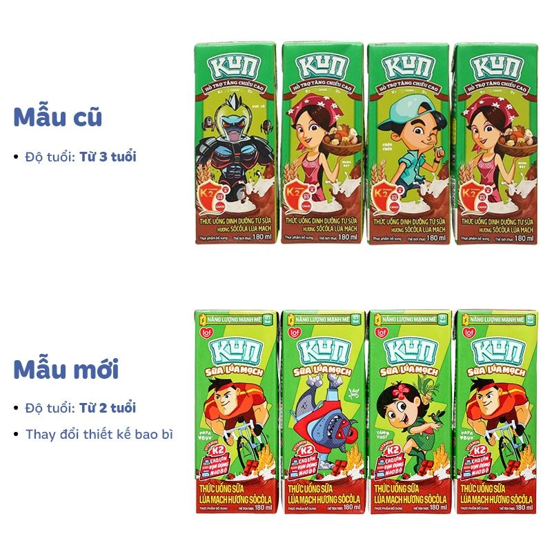 Thùng 48 hộp thức uống lúa mạch socola LiF Kun 180 ml (từ 2 tuổi) - Giao bao bì ngẫu nhiên 3