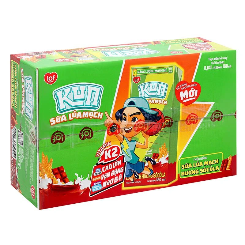 Thùng 48 hộp thức uống lúa mạch socola LiF Kun 180 ml (từ 2 tuổi) - Giao bao bì ngẫu nhiên 4