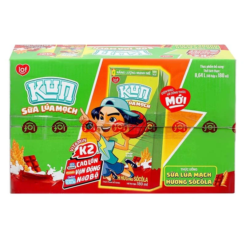 Thùng 48 hộp thức uống lúa mạch socola LiF Kun 180 ml (từ 2 tuổi) - Giao bao bì ngẫu nhiên 5