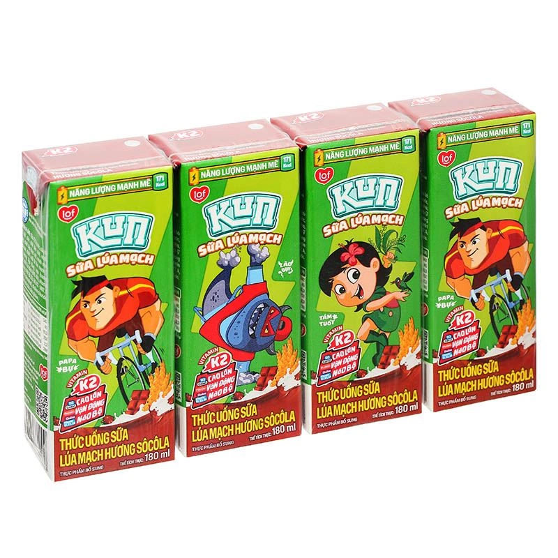 Thùng 48 hộp thức uống lúa mạch socola LiF Kun 180 ml (từ 2 tuổi) - Giao bao bì ngẫu nhiên 6