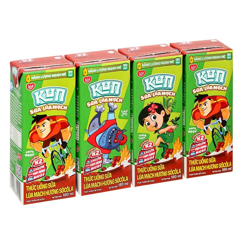 Thùng 48 hộp thức uống lúa mạch socola LiF Kun 180 ml (từ 2 tuổi) - Giao bao bì ngẫu nhiên 7