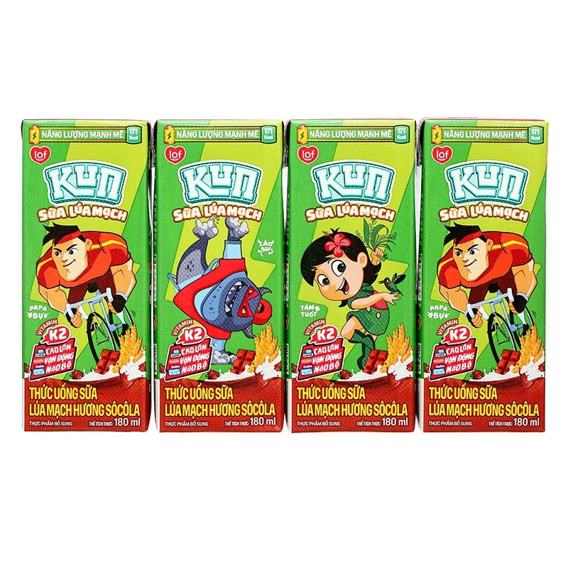 Thùng 48 hộp thức uống lúa mạch socola LiF Kun 180 ml (từ 2 tuổi) - Giao bao bì ngẫu nhiên 9