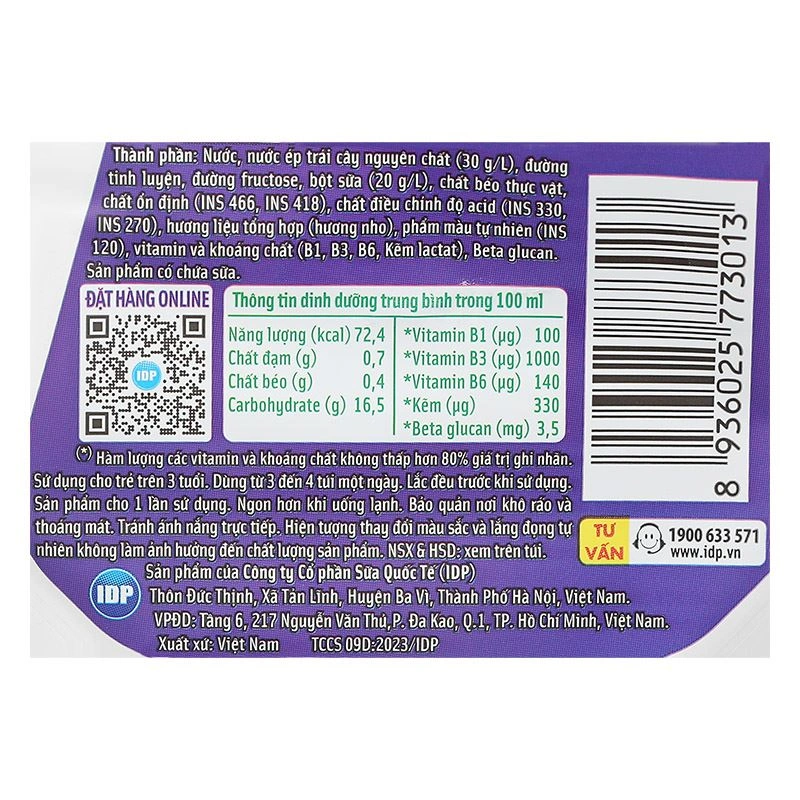 Sữa trái cây LiF Kun hương nho 110 ml (từ 3 tuổi) 6