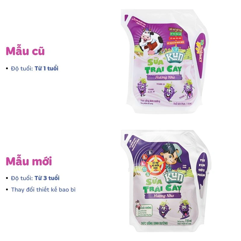 Sữa trái cây LiF Kun hương nho 110 ml (từ 3 tuổi) 8