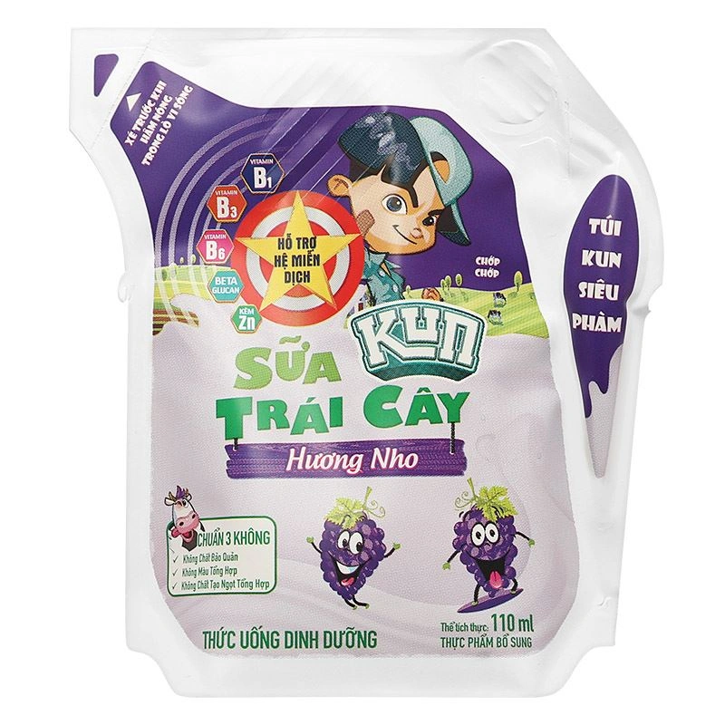 Sữa trái cây LiF Kun hương nho 110 ml (từ 3 tuổi) 11