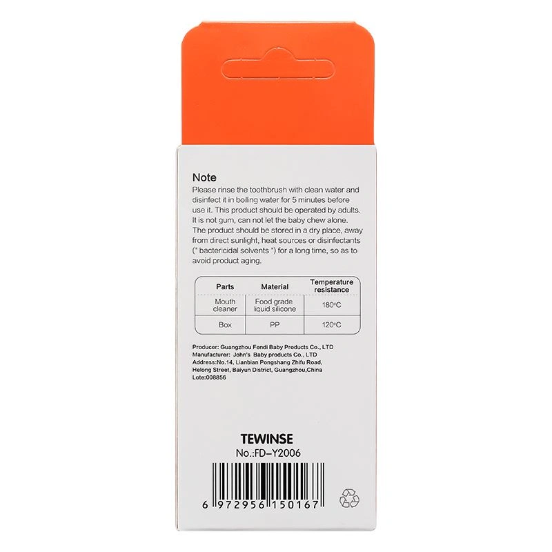 Bộ 2 bàn chải + rơ lưỡi cho bé TOP KIDS (từ 0 tháng) silicone mềm - Màu vàng cam 2