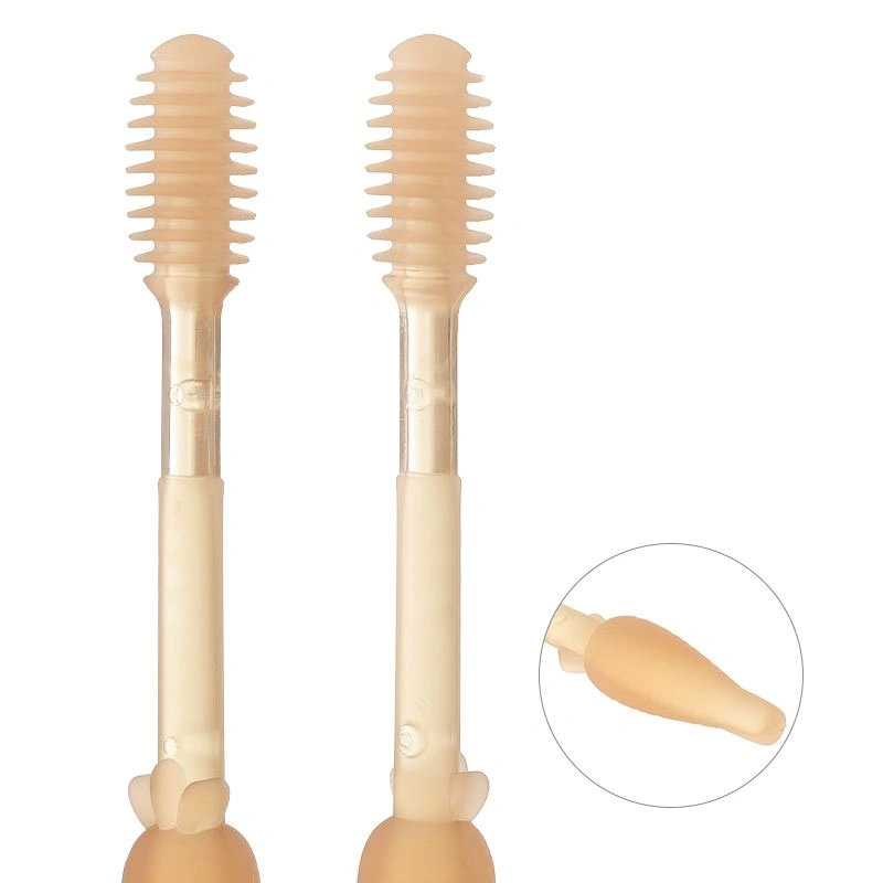 Bộ 2 bàn chải + rơ lưỡi cho bé TOP KIDS (từ 0 tháng) silicone mềm - Màu vàng cam 9