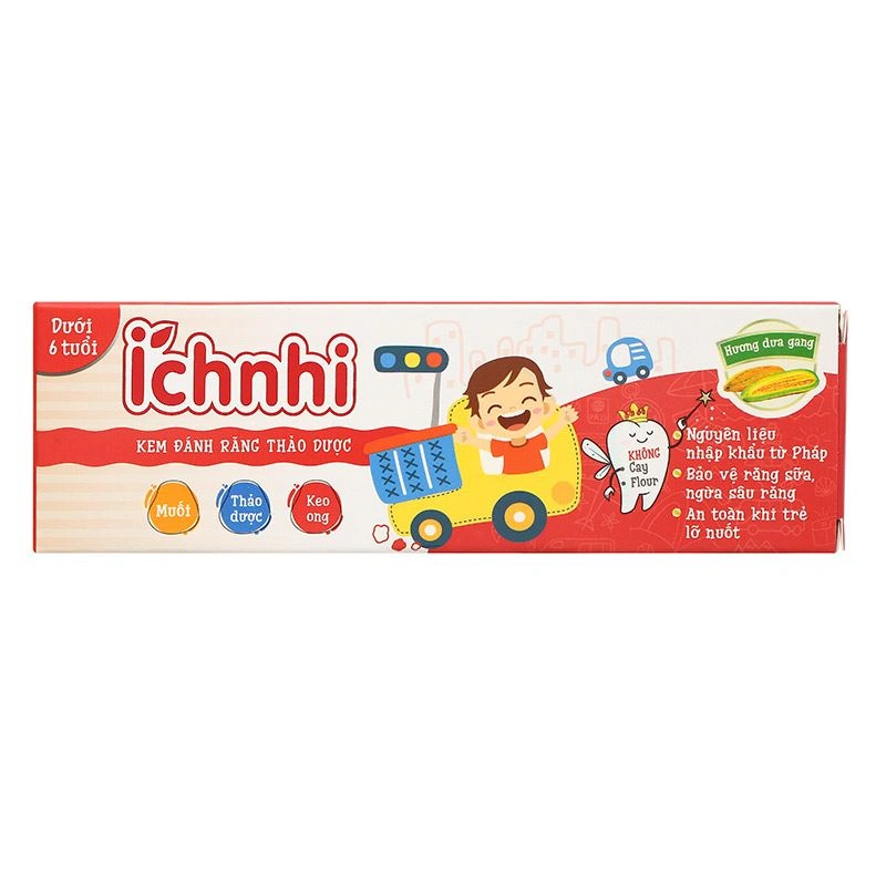 Kem đánh răng thảo dược cho bé 0 - 6 tuổi Ích Nhi hương dưa gang 50g 3