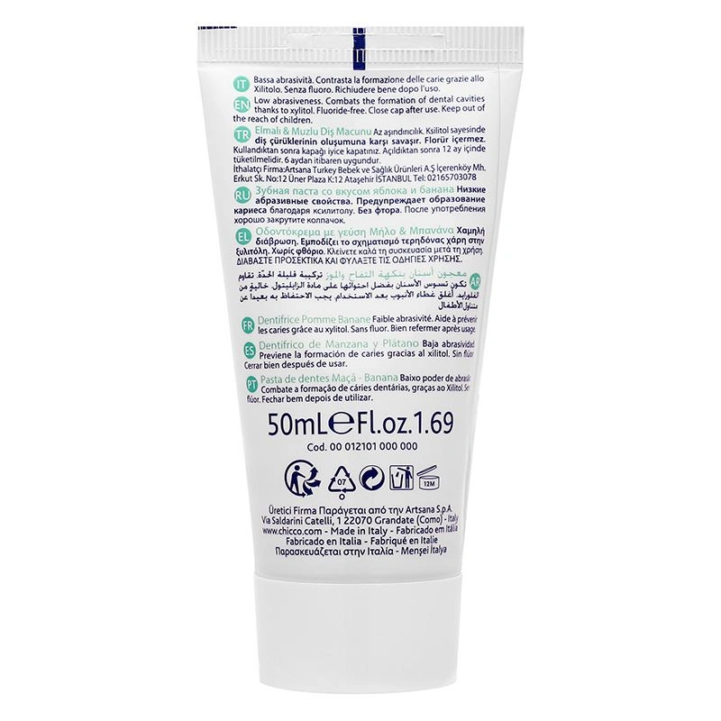 Kem đánh răng cho bé 6 - 24 tháng Chicco hương chuối và táo 50 ml (mẫu mới) 7