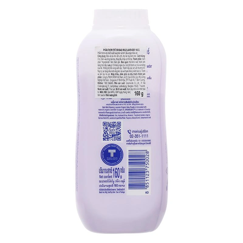 Phấn thơm dưỡng ẩm cho bé Babi Mild Bioganik 160g - Giao bao bì ngẫu nhiên 10