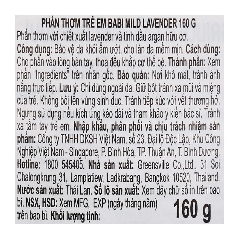 Phấn thơm dưỡng ẩm cho bé Babi Mild Bioganik 160g - Giao bao bì ngẫu nhiên 17