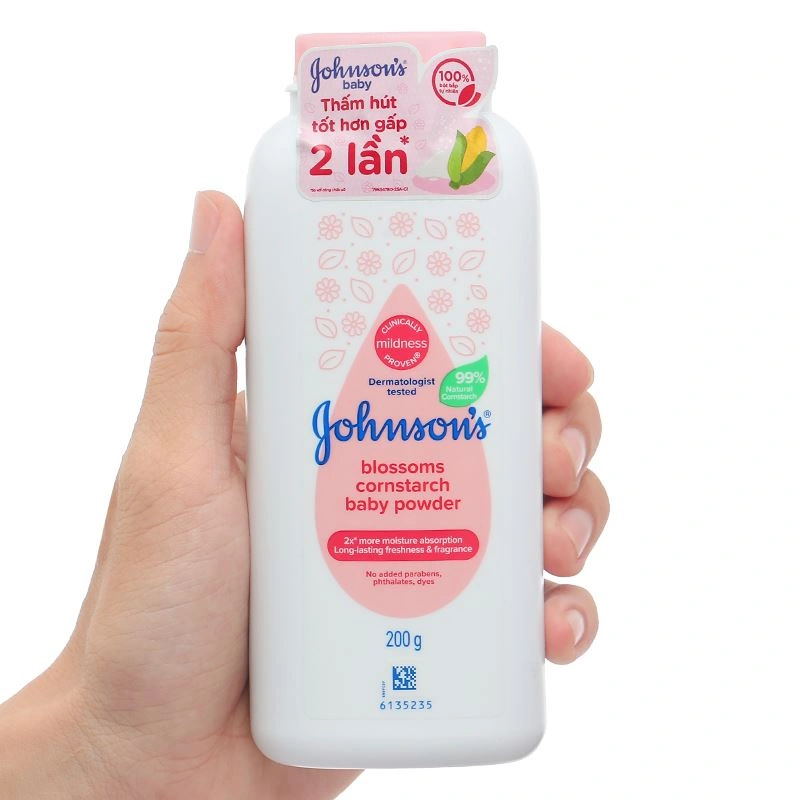 Phấn thơm cho bé Johnson's Baby Blossoms Cornstarch 500g 9