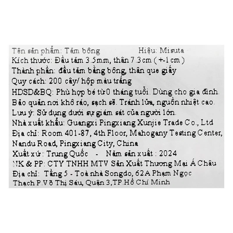 Tăm bông thân giấy Misuta đầu tròn và đầu xoắn hũ 200 cây 5