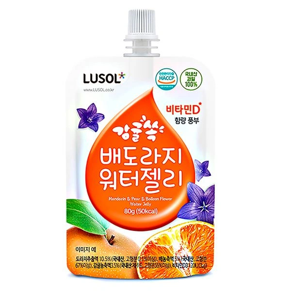 Nước trái cây có thạch Lusol vị lê, quýt và rễ hoa chuông đen 80g (từ 6 tháng) 1