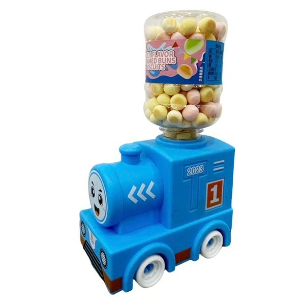 Bánh quy đồ chơi bình nước xe lửa xanh dương Steamed nhiều vị hũ 50g (từ 1 tuổi) 1